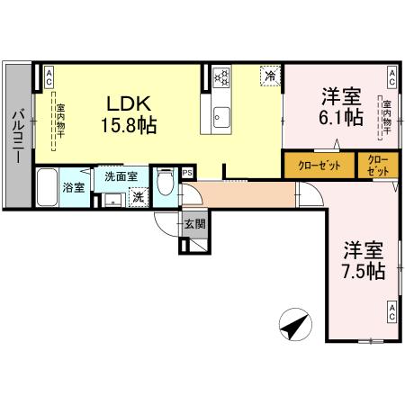 エスペリア相模大野・301号室の間取り