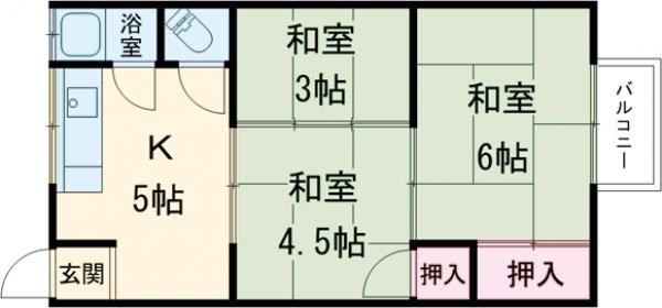 東太田第三文化住宅の間取り