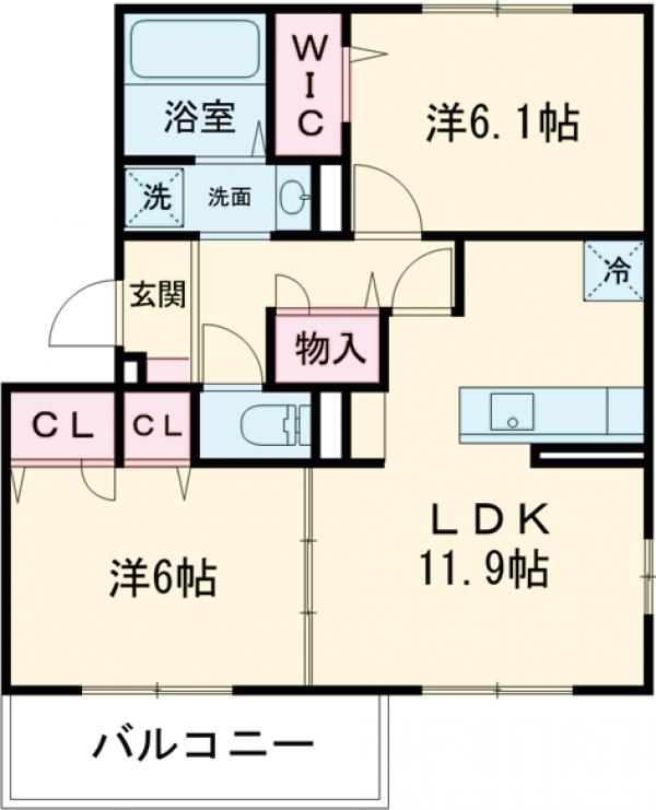 GRAMM奥海印字WESTの間取り