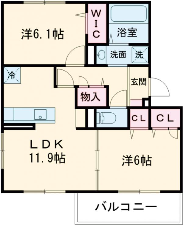 GRAMM奥海印字WESTの間取り
