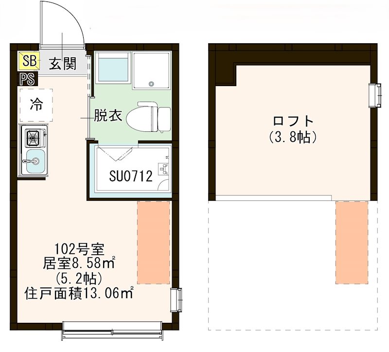 MI CASA 平和台・202号室の間取り