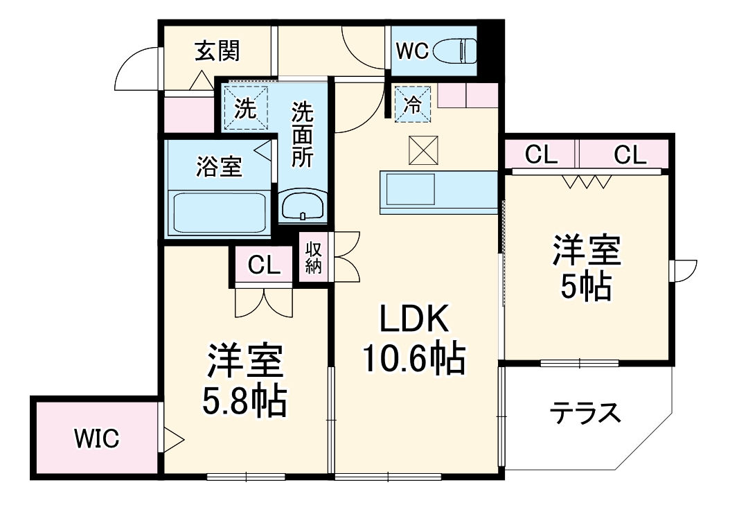 モアニ橋本・103号室の間取り