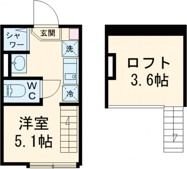 ハレテラス平和台・105号室の間取り