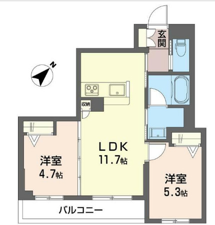 ラフィーネ・203号室の間取り