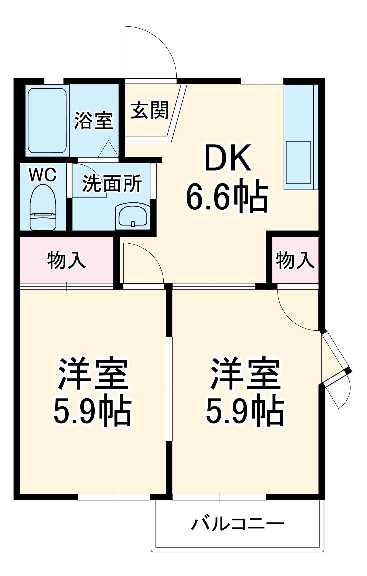 フレグランス田園Bの間取り