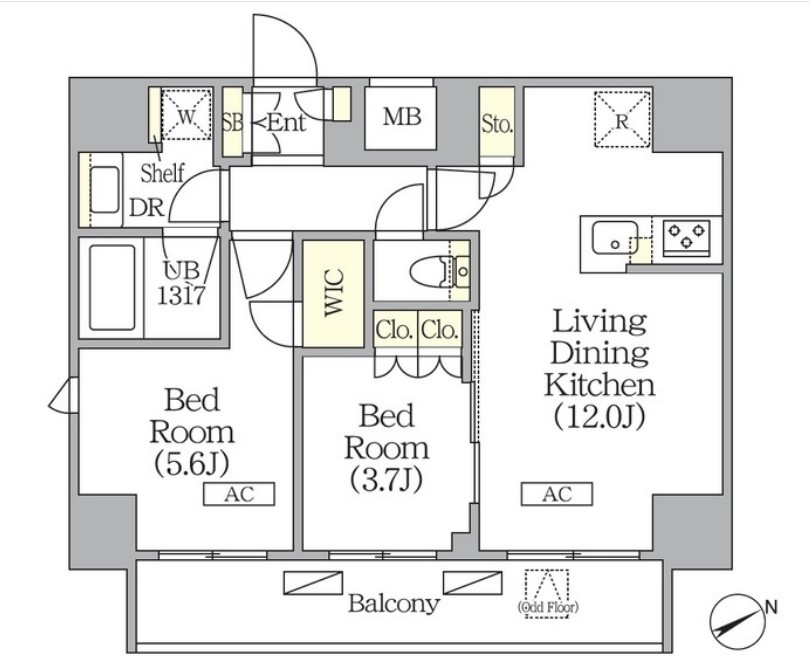 ジオエント町屋の間取り