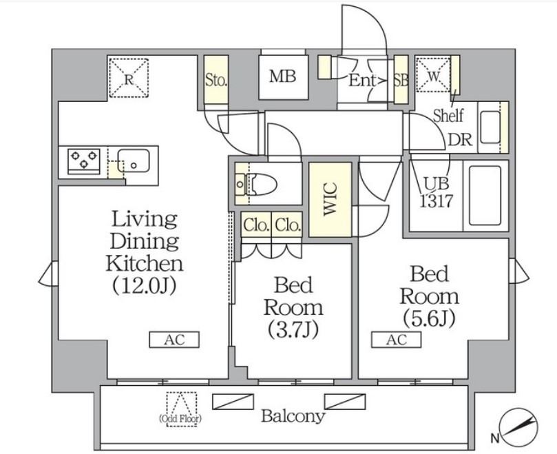 ジオエント町屋の間取り