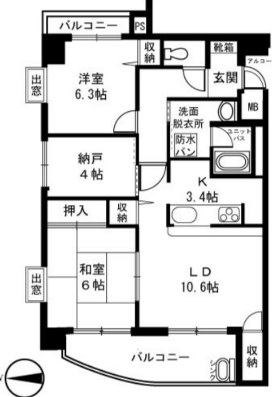 エストネオアージュの間取り