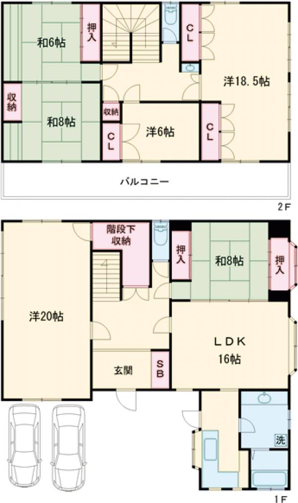 九条貸家の間取り