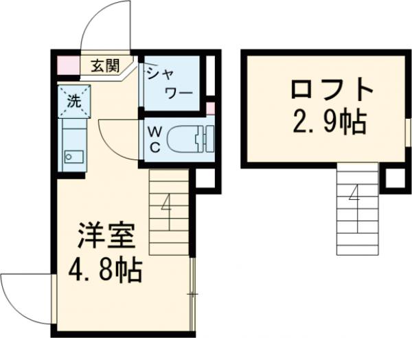 ハーモニーテラス池袋ＩＶ・206号室の間取り