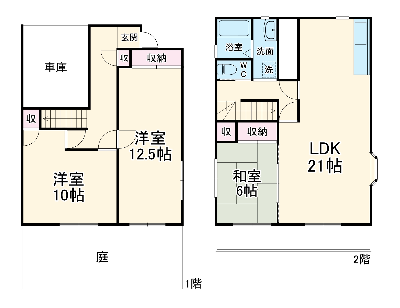 新伝馬一戸建・1号室の間取り