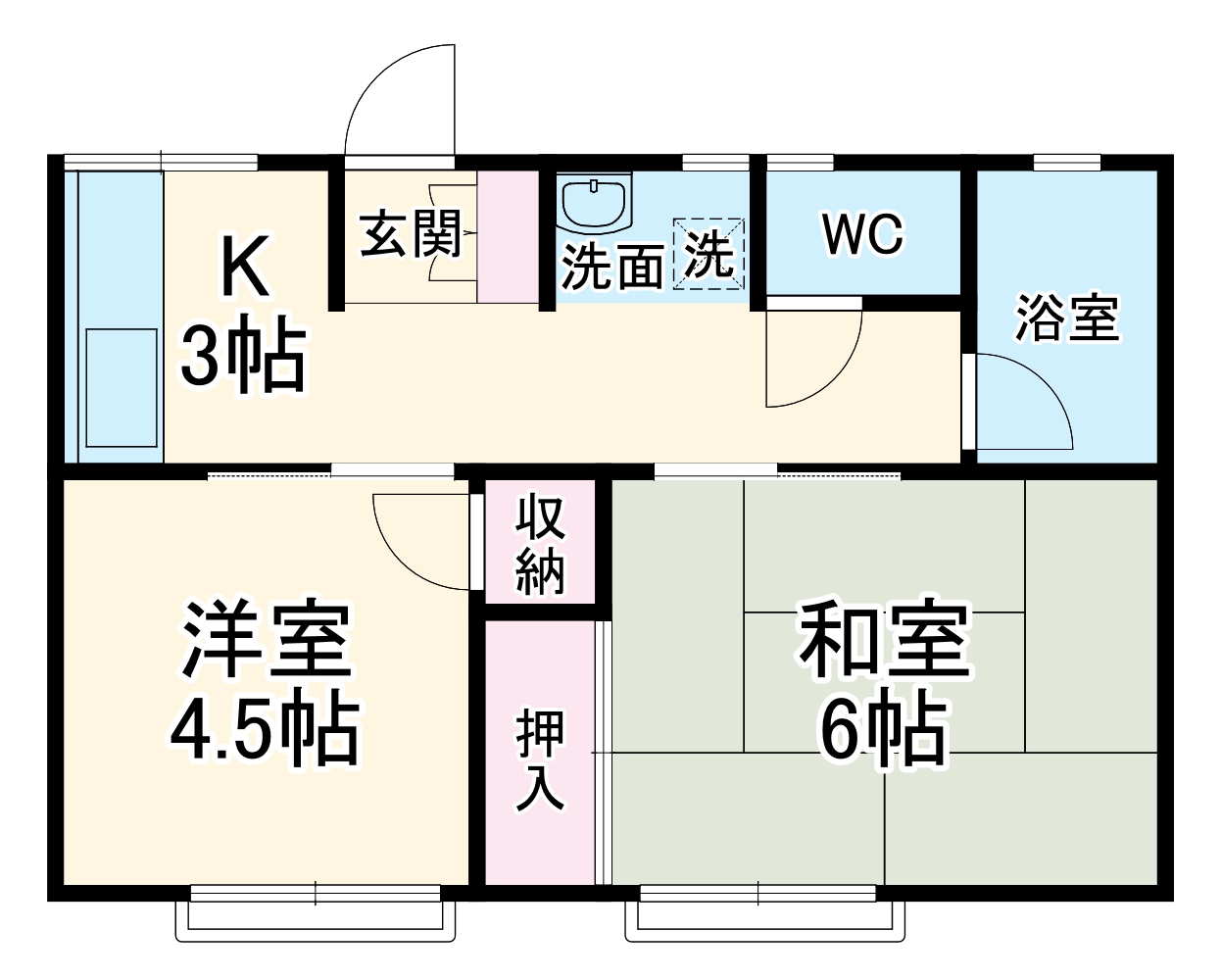 服部ハイツAの間取り
