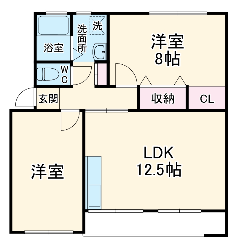 緑台の完工年月(1973年3月)築の賃貸マンションの間取り