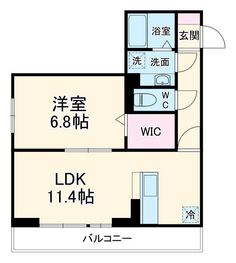 ピンウィール南台・202号室の間取り