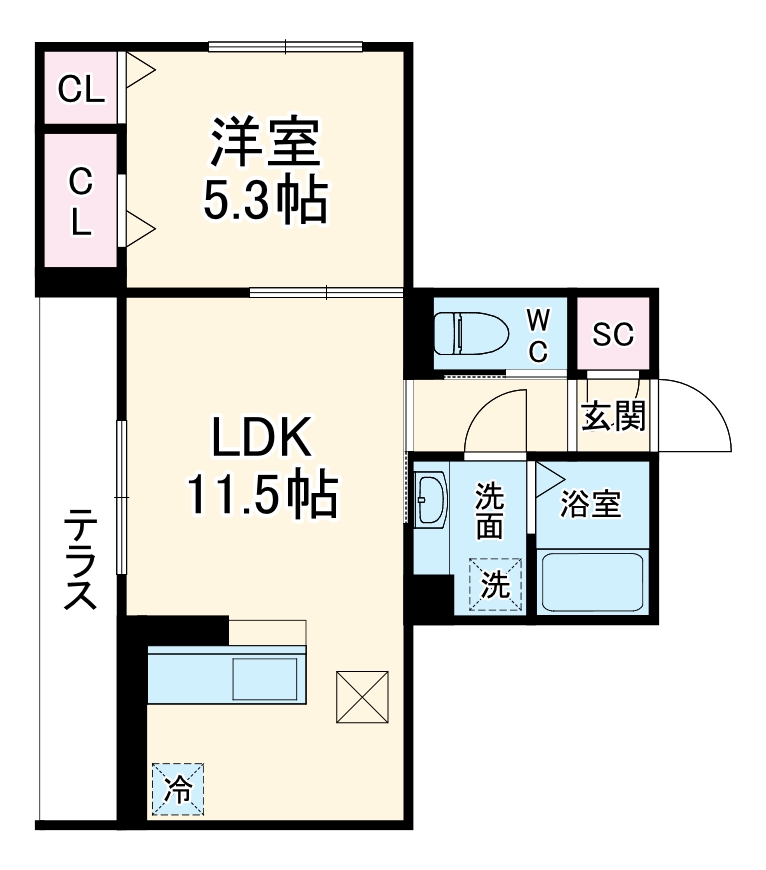 ピンウィール南台・103号室の間取り