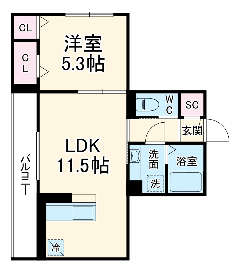 ピンウィール南台・303号室の間取り