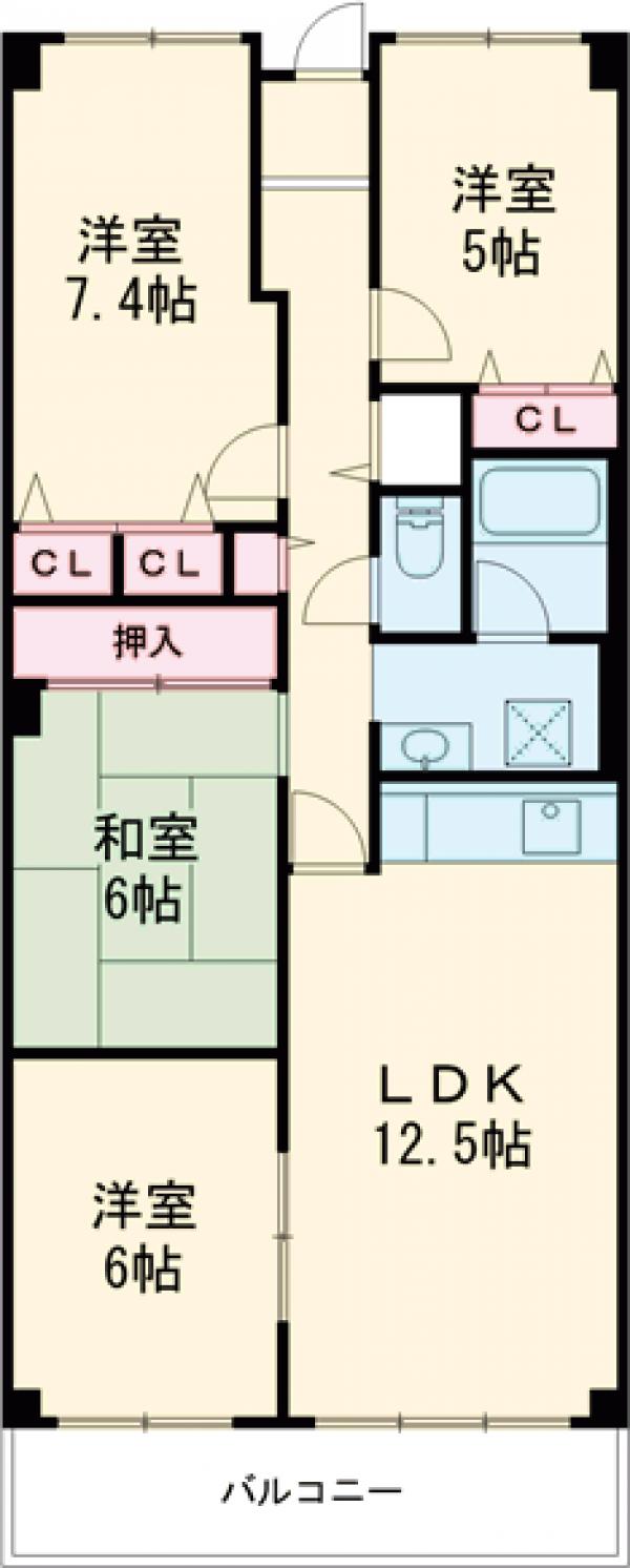 岸和田コーポラス弐号棟の間取り