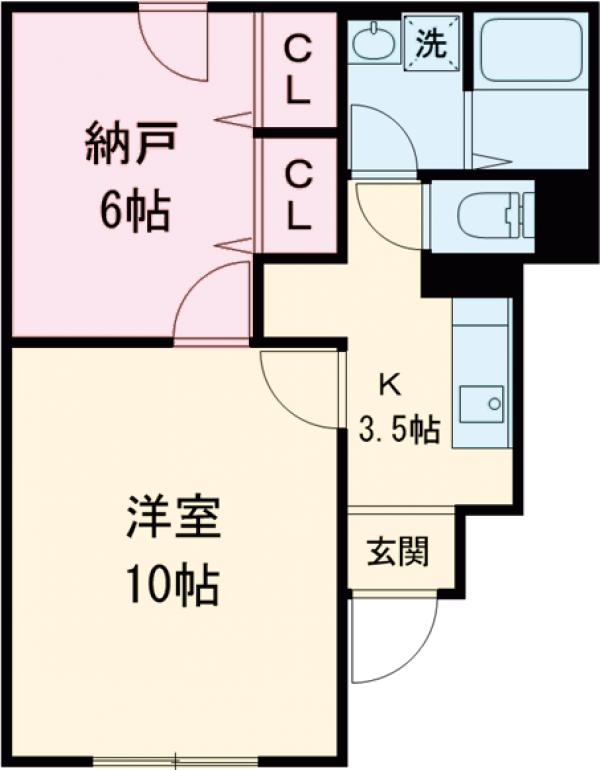 カレントカジマヤ・102号室の間取り
