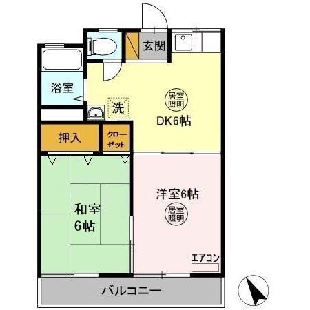 十王堂ハイツ Bの間取り