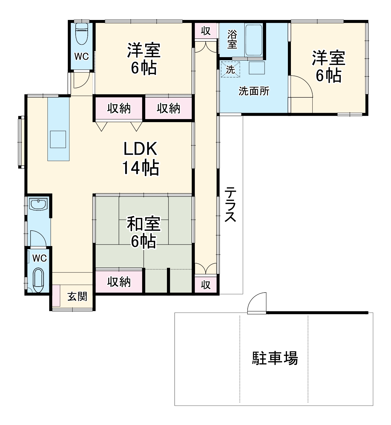 江南市尾崎町桐野戸建の間取り