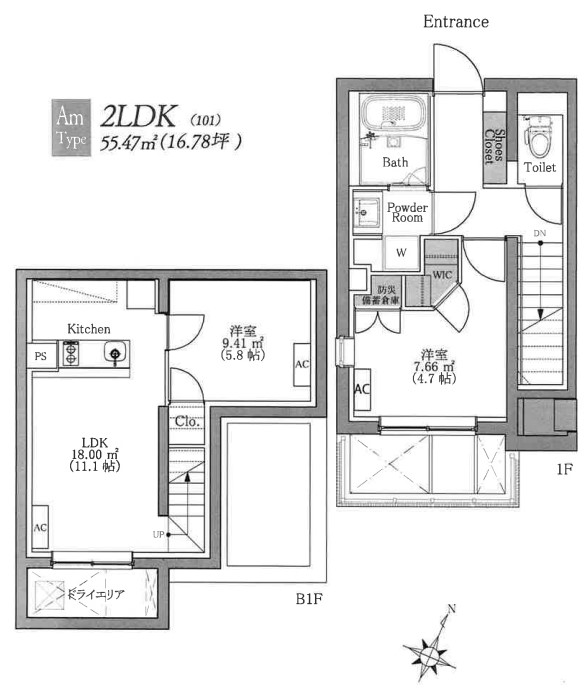 BLANCCOURT阿佐ヶ谷の間取り