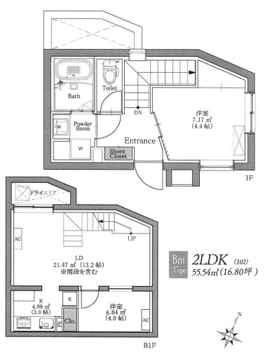 BLANCCOURT阿佐ヶ谷の間取り