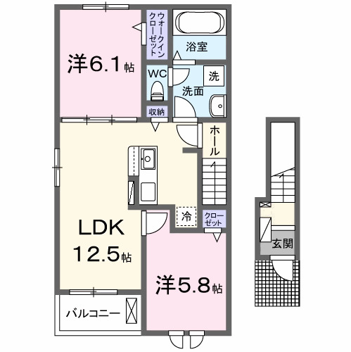ウィステリア　Ｃ．Ｄ．Ｓ・02010号室の間取り