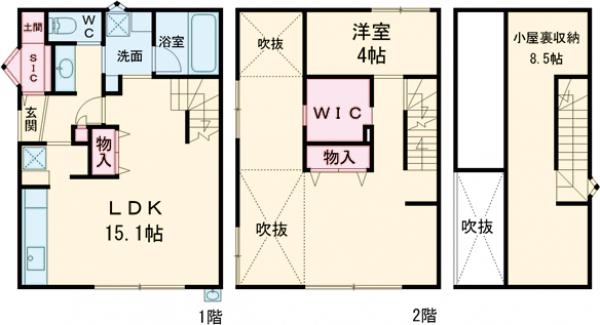 深大寺北町戸建・1号室の間取り