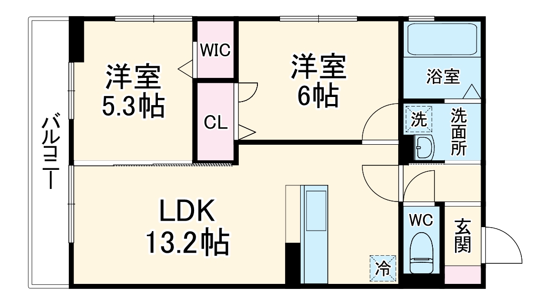 Ｂｌａｎｃ　Ｃｕｂｅ・203号室の間取り