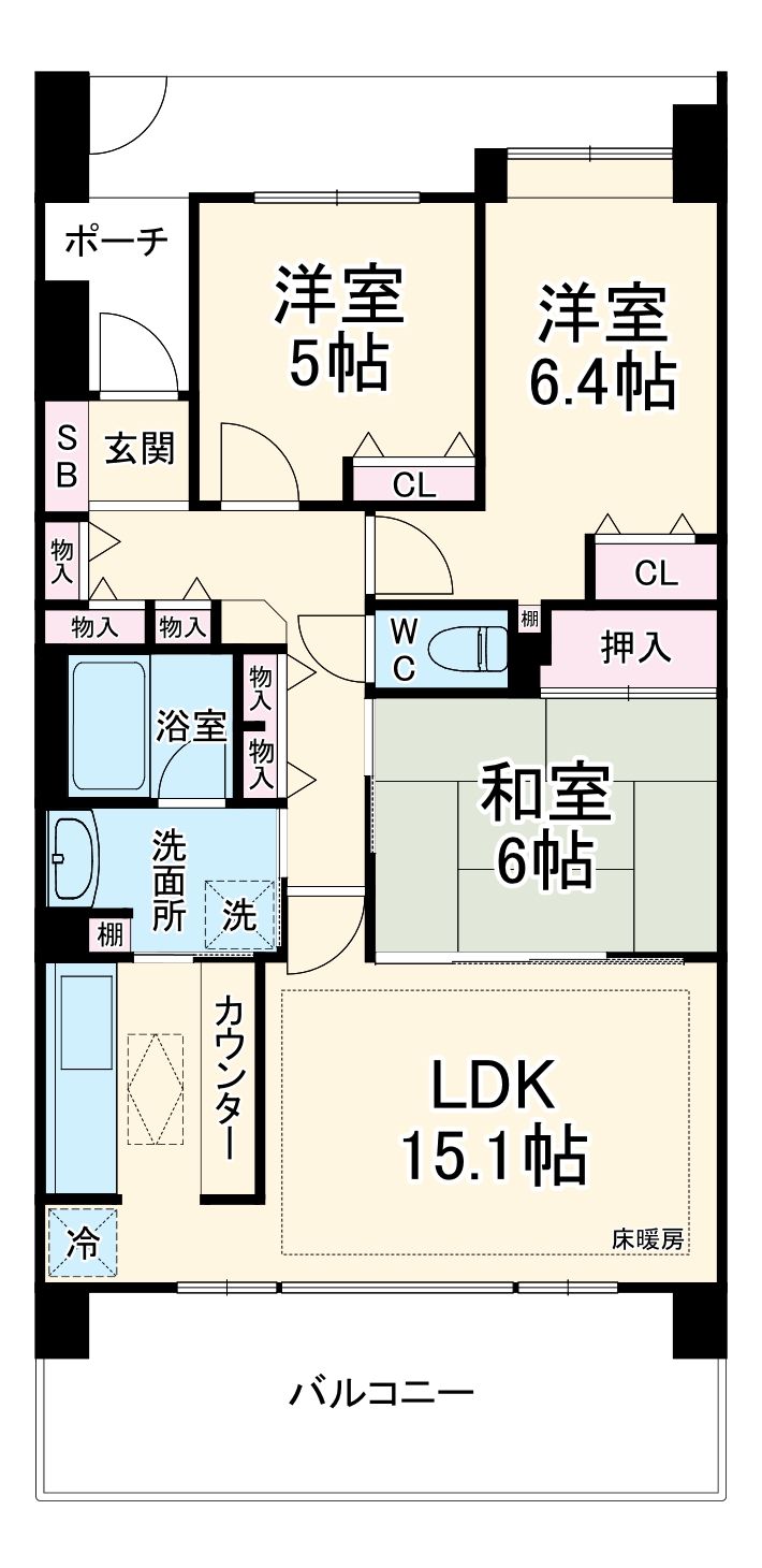 コスモシティ川越の間取り