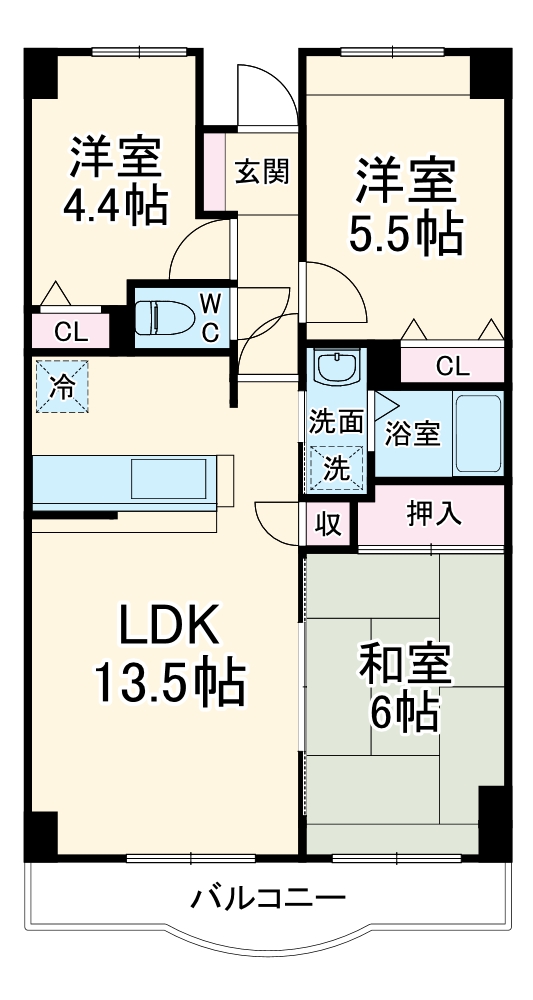 シャトル清水の間取り