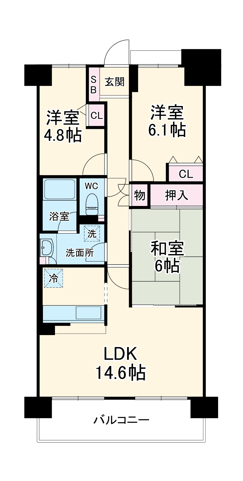 よこすか・四季の街パークヒルズ光の丘1番館の間取り