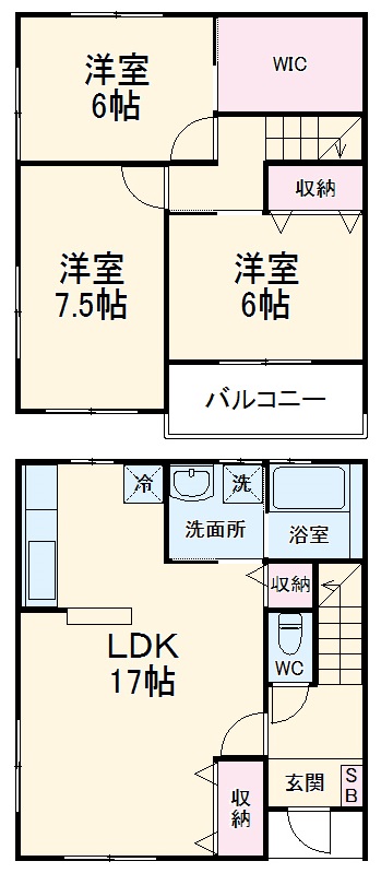 メゾネットハウス広沢の間取り
