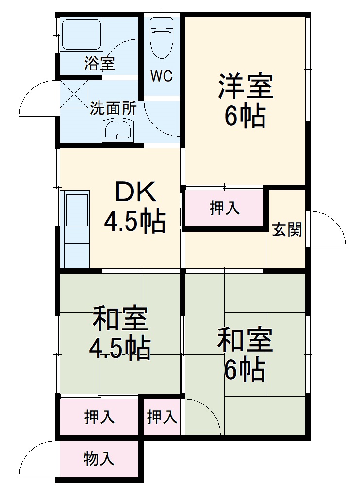 蜆塚2-24-7借家 東の間取り