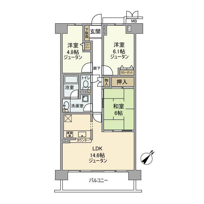 よこすか四季の街パークヒルズ光の丘1番館の間取り