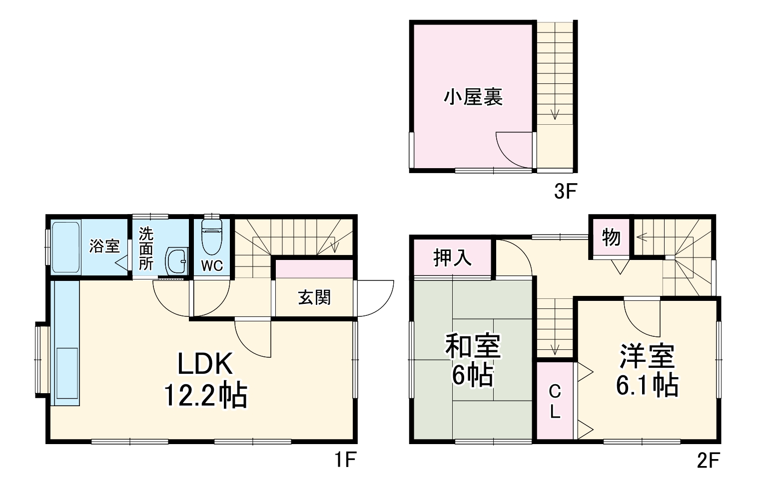 深谷町戸建・1号室の間取り