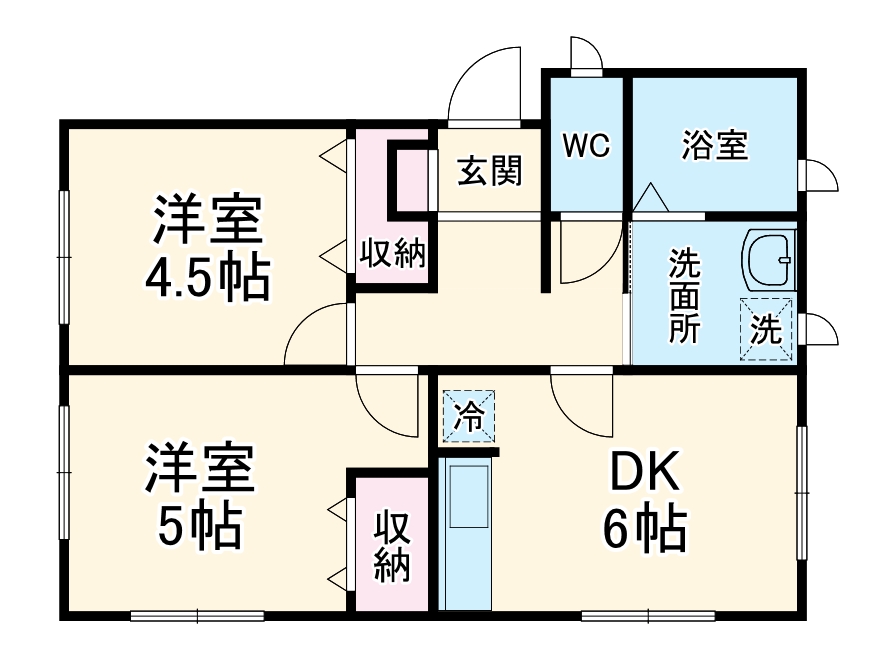 金子貸家・1号室の間取り