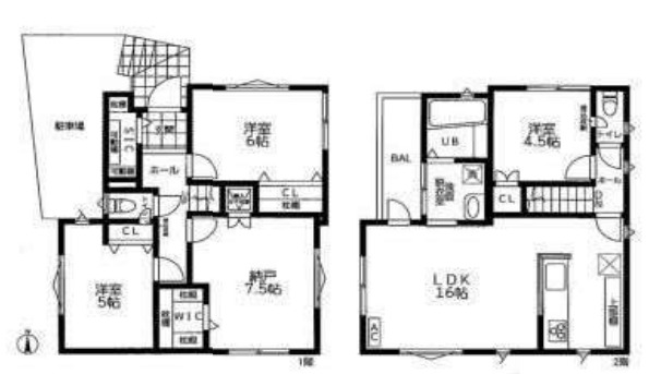 厚木市下依知3丁目戸建て・1号室の間取り
