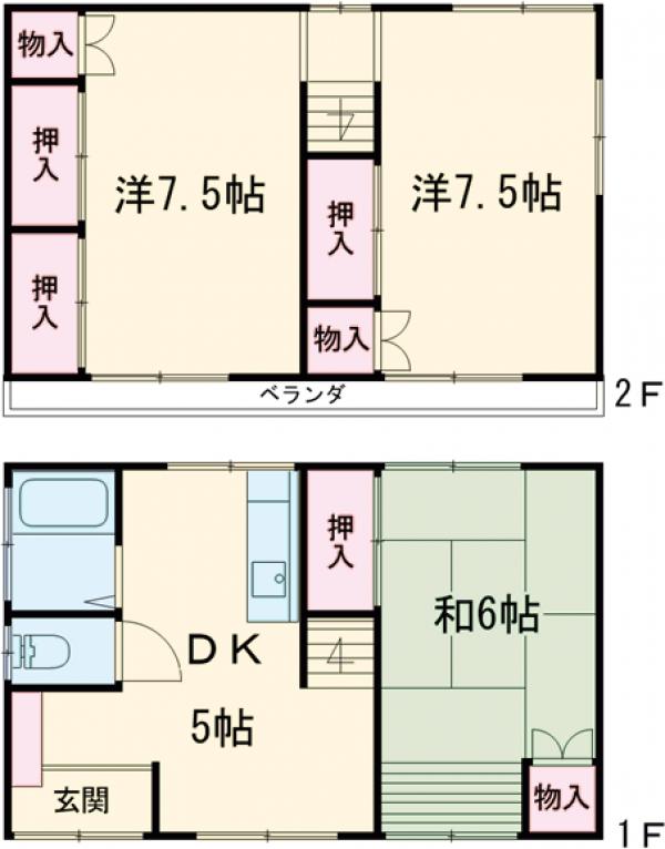 松島１丁目貸家・1号室の間取り