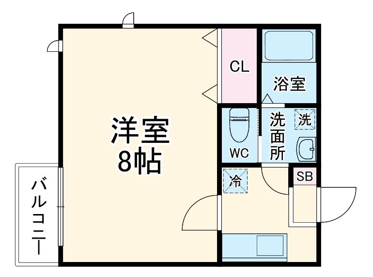 Ambition恩名・101号室の間取り