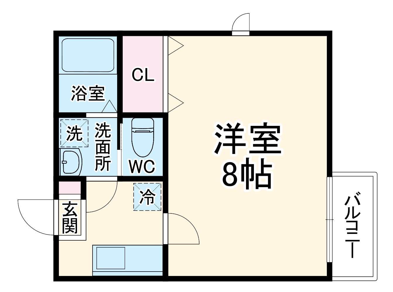 Ambition恩名・103号室の間取り