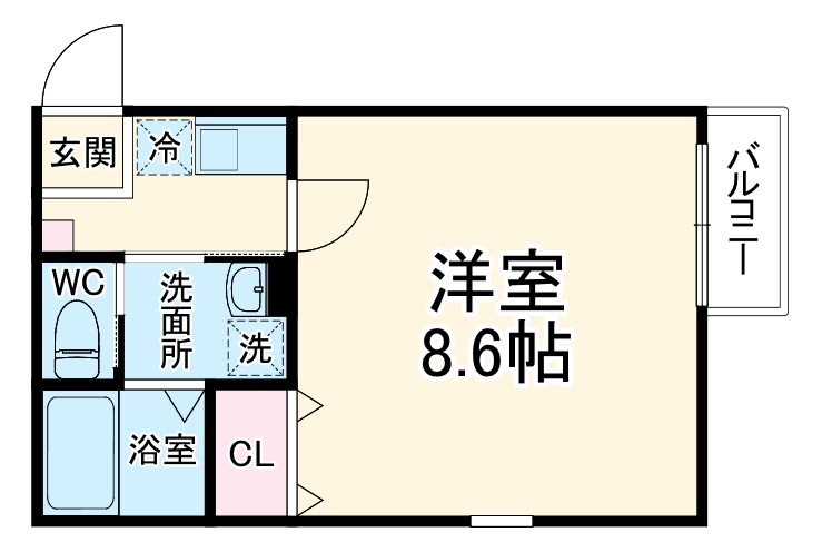 Ambition恩名・105号室の間取り