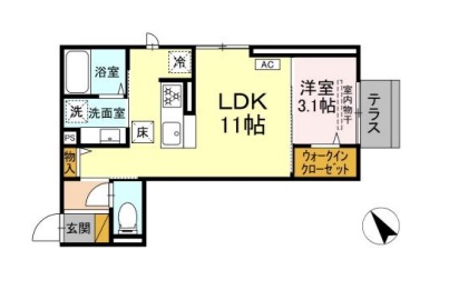 D-ROOM南花園・101号室の間取り