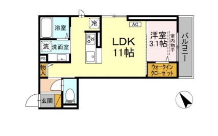 D-ROOM南花園・301号室の間取り
