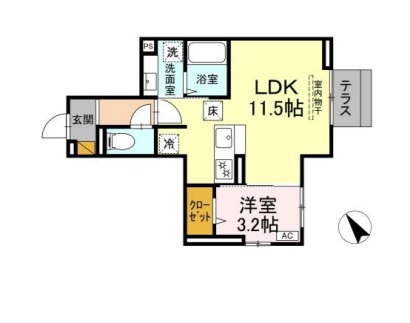 D-ROOM南花園・102号室の間取り