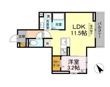 D-ROOM南花園・202号室の間取り