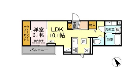 D-ROOM南花園・303号室の間取り
