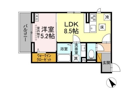 D-ROOM南花園・106号室の間取り