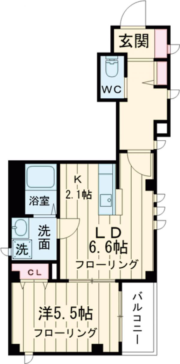 ハレアカラ東池袋・5B号室の間取り