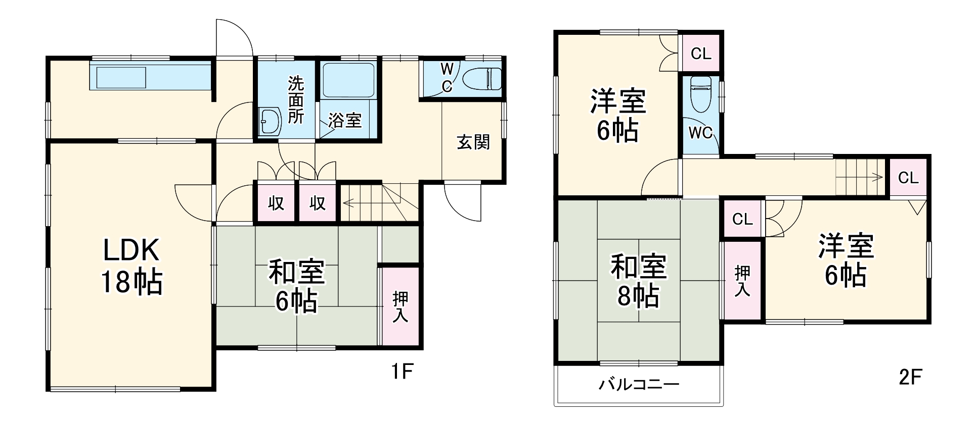 上尾市中分1丁目中古戸建て の間取り